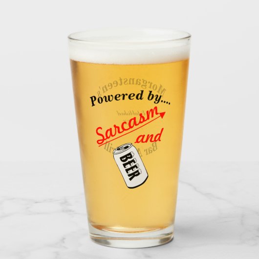 Aangepaste balk of balk met Sarcasm en Bier Glas (Voorkant gevuld)