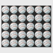 Aangepaste Baller Baseball Name Happy Birthday Cadeaupapier (Vlak)