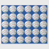 Aangepaste Baller Baseball Name Happy Birthday Cadeaupapier (Vlak)