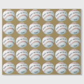 Aangepaste Baller Baseball Name Happy Birthday Cadeaupapier (Vlak)