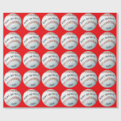 Aangepaste Baller Baseball Name Happy Birthday Cadeaupapier (Vlak)