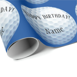 Aangepaste Baller Golf Name Happy Birthday Cadeaupapier