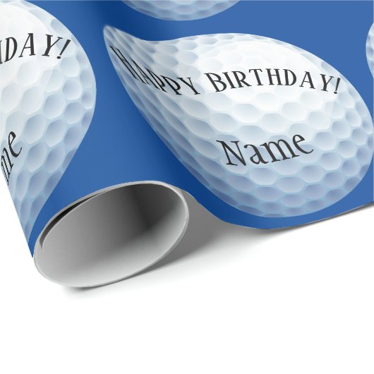 Aangepaste Baller Golf Name Happy Birthday Cadeaupapier (Rol Hoek)