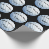 Aangepaste Baller Golf Name Happy Birthday Cadeaupapier (Hoek)