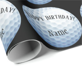 Aangepaste Baller Golf Name Happy Birthday Cadeaupapier