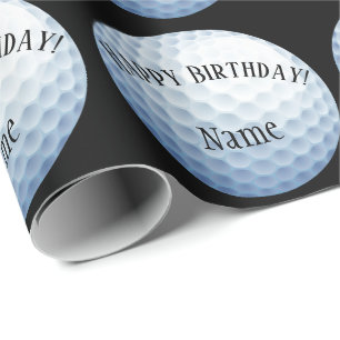 Aangepaste Baller Golf Name Happy Birthday Cadeaupapier