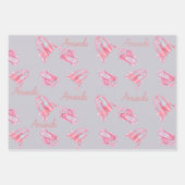 Aangepaste Ballerina Ballet Naam Inpakpapier Vel (Voorkant 2)
