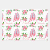 Aangepaste Ballerina Ballet Naam Inpakpapier Vel (Voorkant)