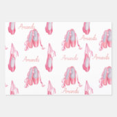 Aangepaste Ballerina Ballet Naam Inpakpapier Vel (Voorkant 3)