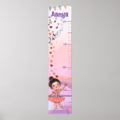 Aangepaste Ballerina Groeikaart voor Meisjes Poster (Voorkant)