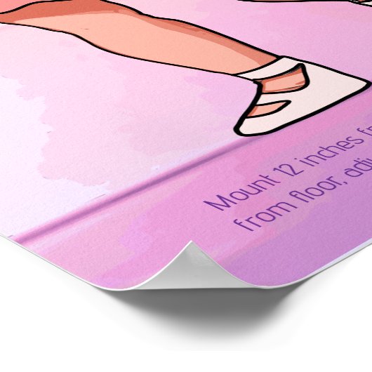 Aangepaste Ballerina Groeikaart voor Meisjes Poster (Hoek)