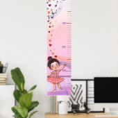 Aangepaste Ballerina Groeimeter voor Meisjes Poster (Thuiskantoor)