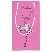 Aangepaste Ballerina-naam en cadeautassen voor kle Klein Cadeauzakje (Achterkant)