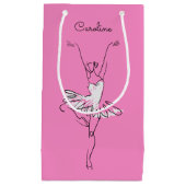 Aangepaste Ballerina-naam en cadeautassen voor kle Klein Cadeauzakje (Voorkant)