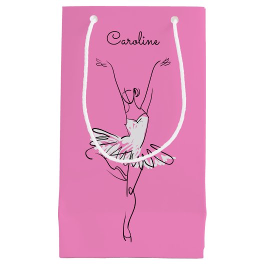 Aangepaste Ballerina-naam en cadeautassen voor kle Klein Cadeauzakje (Voorkant)