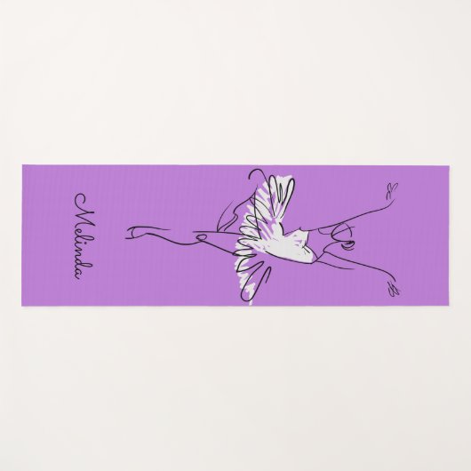 Aangepaste Ballerina-naam en gekleurde yoga-mat Yogamat (Voorkant (horizontaal))