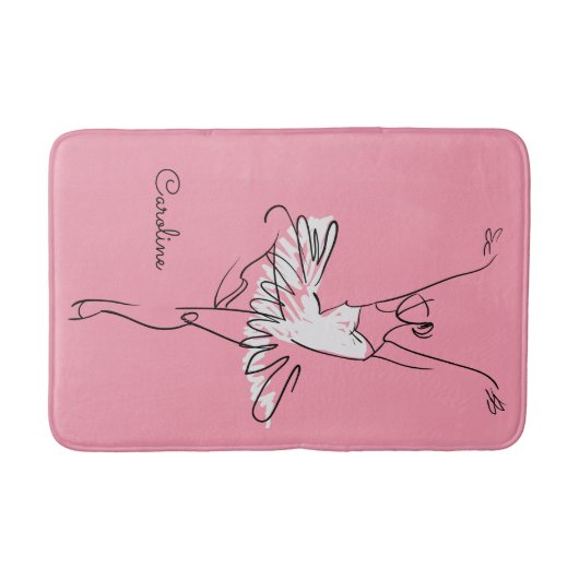 Aangepaste Ballerina-naam en kleurbadmatten Badmat (Voorkant)