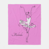 Aangepaste Ballerina-naam en kleurendekens Fleece Deken (Voorkant)