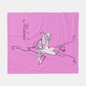 Aangepaste Ballerina-naam en kleurendekens Fleece Deken (Voorkant (Horizontaal))