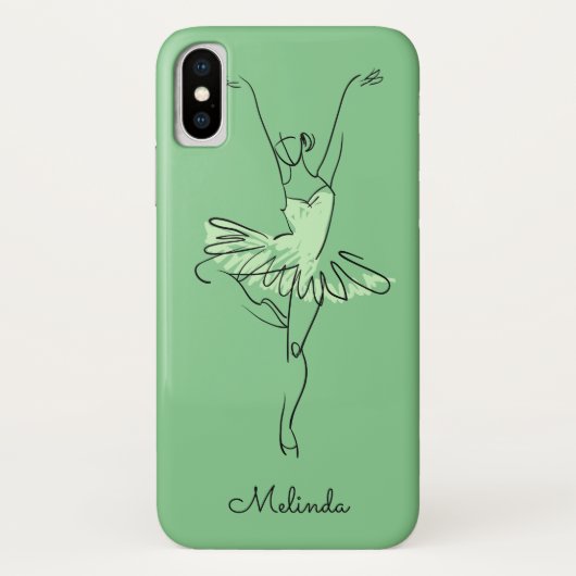 Aangepaste Ballerina-naam- en kleurentelefoongeval Case-Mate iPhone Case (Achterkant)