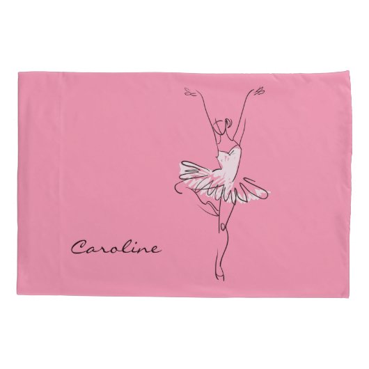 Aangepaste Ballerina-naam en kleurkussens Kussensloop (Achterkant)