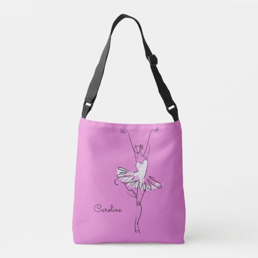 Aangepaste Ballerina-naam en kleurtassen Crossbody Tas (Achterkant)