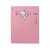 Aangepaste Ballerina-naam en notitieblok in kleur (Linkerzijde)