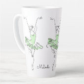 Aangepaste Ballerina-naam Latte Mok (Linkerhoek)