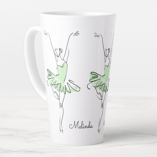 Aangepaste Ballerina-naam Latte Mok (Linkerhoek)