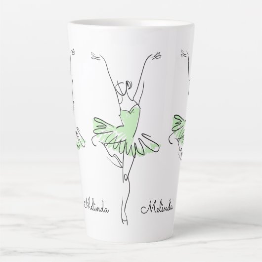 Aangepaste Ballerina-naam Latte Mok (Voorkant)