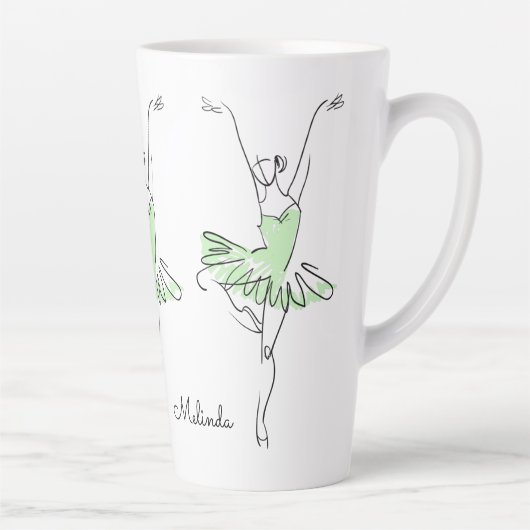 Aangepaste Ballerina-naam Latte Mok (Rechts)