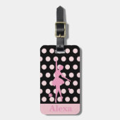 Aangepaste ballerina polka-punten bagagelabel (Voorkant verticaal)