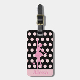 Aangepaste  ballerina polka-punten bagagelabel