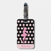 Aangepaste  ballerina polka-punten bagagelabel (Achterkant verticaal)