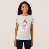 Aangepaste ballerina positieve meisjes t-shirt (Voorkant volledig)