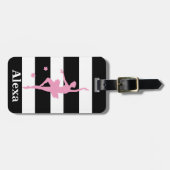 Aangepaste  ballerina strepen bagagelabel (Voorkant horizontaal)