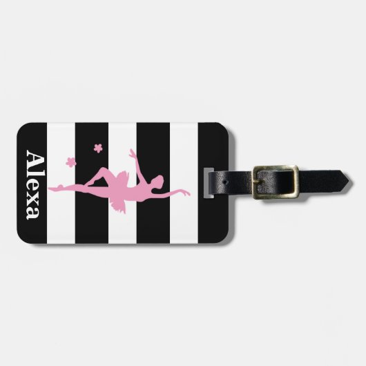 Aangepaste  ballerina strepen bagagelabel (Voorkant horizontaal)