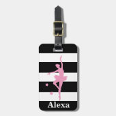 Aangepaste  ballerina strepen bagagelabel (Voorkant verticaal)