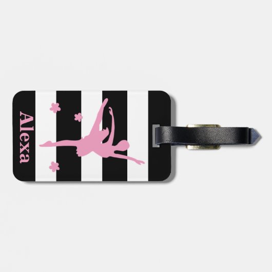 Aangepaste  ballerina strepen bagagelabel (Achterkant horizontaal)