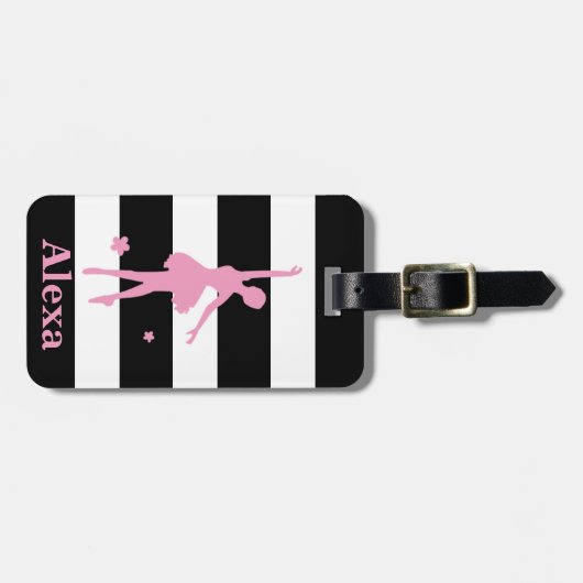 Aangepaste  ballerina strepen bagagelabel (Voorkant horizontaal)