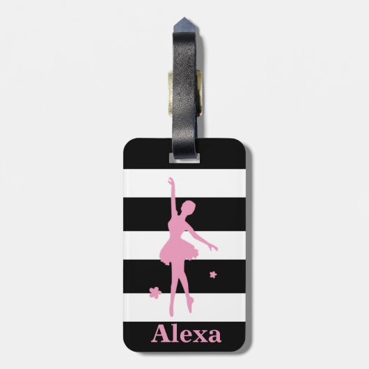 Aangepaste  ballerina strepen bagagelabel (Achterkant verticaal)