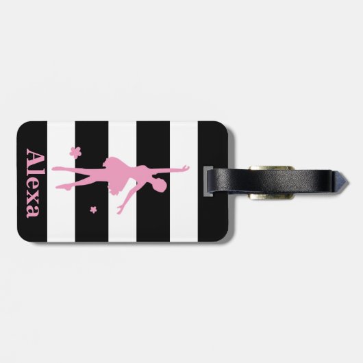 Aangepaste  ballerina strepen bagagelabel (Achterkant horizontaal)