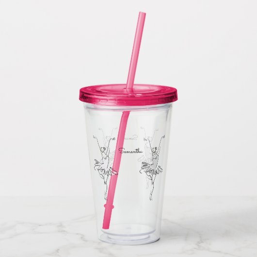 Aangepaste Ballerina tumblers Acryl Drinkbeker (Achterkant)