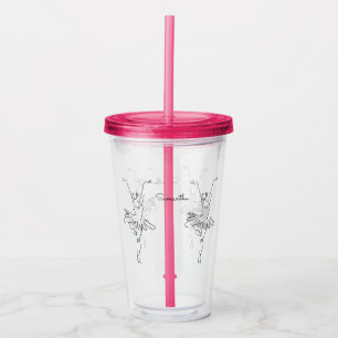 Aangepaste Ballerina tumblers Acryl Drinkbeker