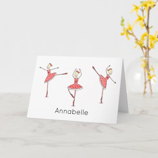 Aangepaste Ballerina Verjaardag  Kaart (Gele Bloem)