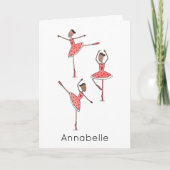 Aangepaste Ballerina Verjaardag  Kaart (Voorkant)