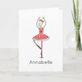 Aangepaste Ballerina Verjaardag Kaart (Voorkant)