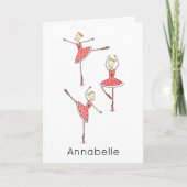 Aangepaste Ballerina Verjaardag  Kaart (Voorkant)