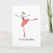Aangepaste Ballerina Verjaardag Kaart (Voorkant)