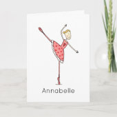Aangepaste Ballerina Verjaardag Kaart (Voorkant)